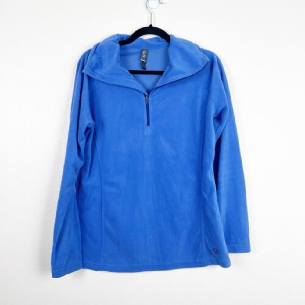 Mountain Hardwear Womens Blue 1/4 Zip Fleece Pullover Jacket Size L